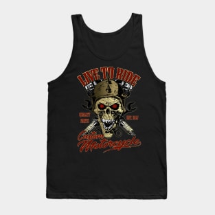 Live to Ride - Motorcycle Biker Skull Tank Top